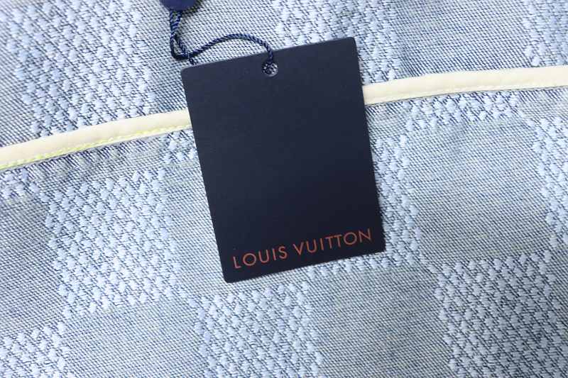 LOUIS VUITTON 25SS Checkerboard Set Denim Short Sleeve Shirt Style 2