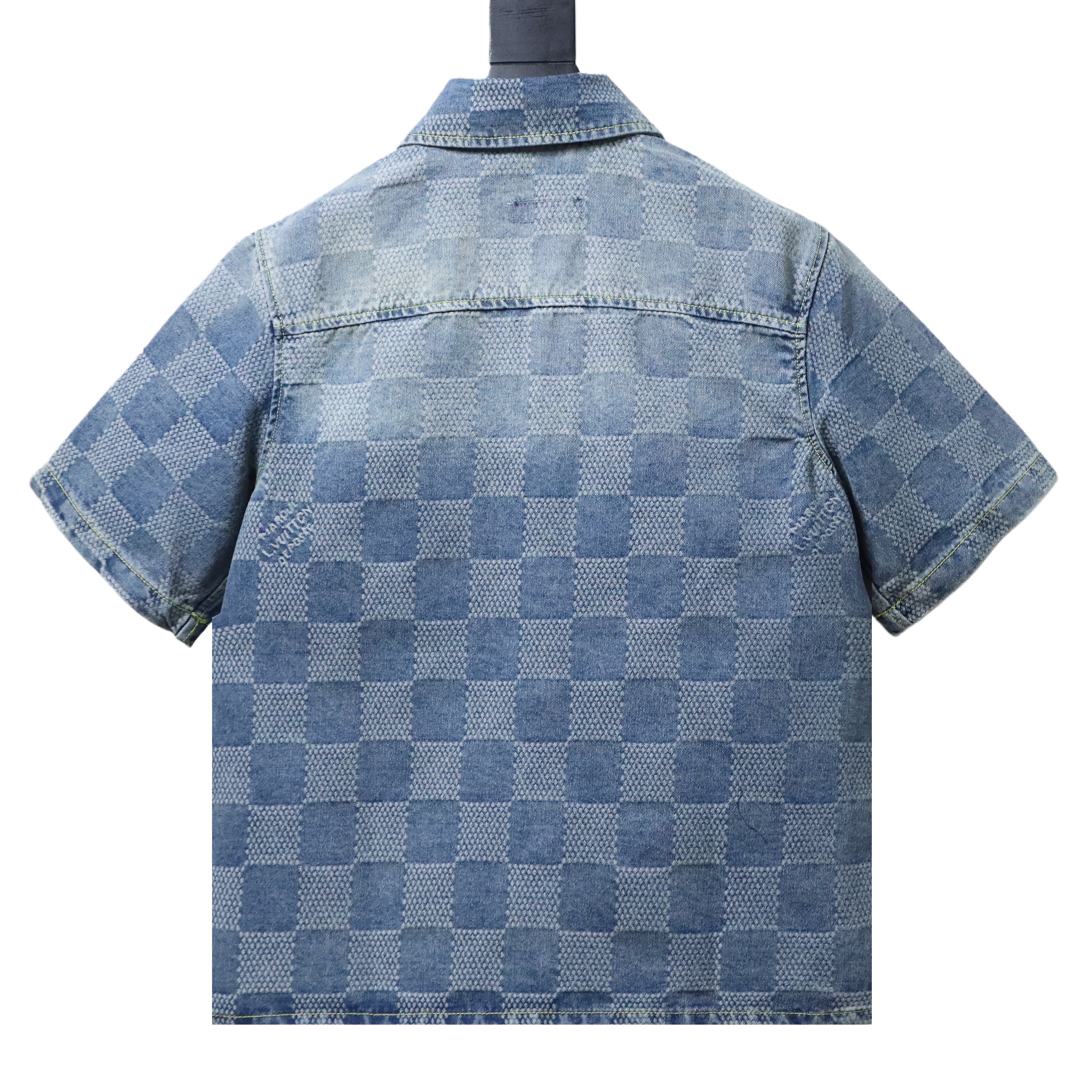 LOUIS VUITTON 25SS Checkerboard Set Denim Short Sleeve Shirt Style 2