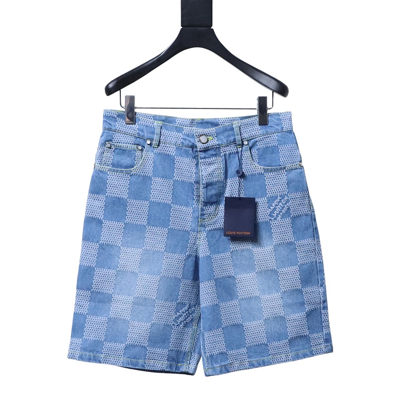 LOUIS VUITTON 25SS Checkerboard Set Denim Shorts Style 1