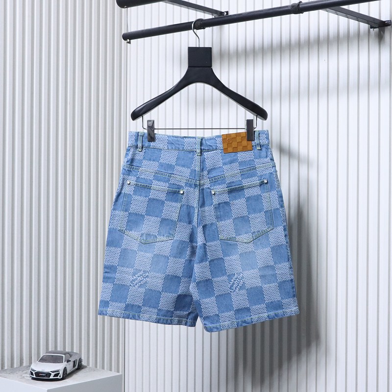 LOUIS VUITTON 25SS Checkerboard Set Denim Shorts Style 1