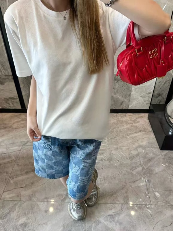 LOUIS VUITTON 25SS Checkerboard Set Denim Shorts Style 1