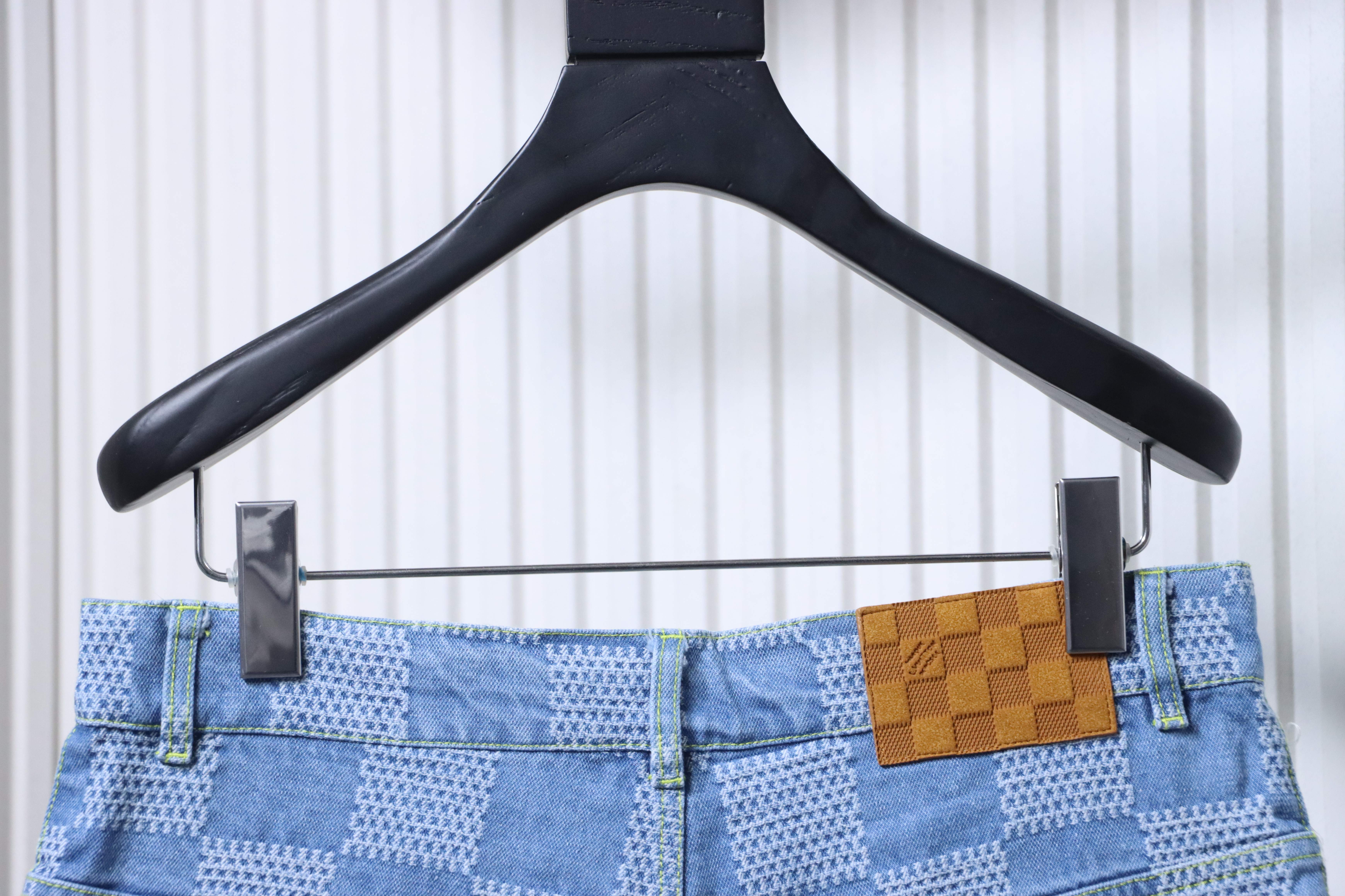 LOUIS VUITTON 25SS Checkerboard Set Denim Shorts Style 1