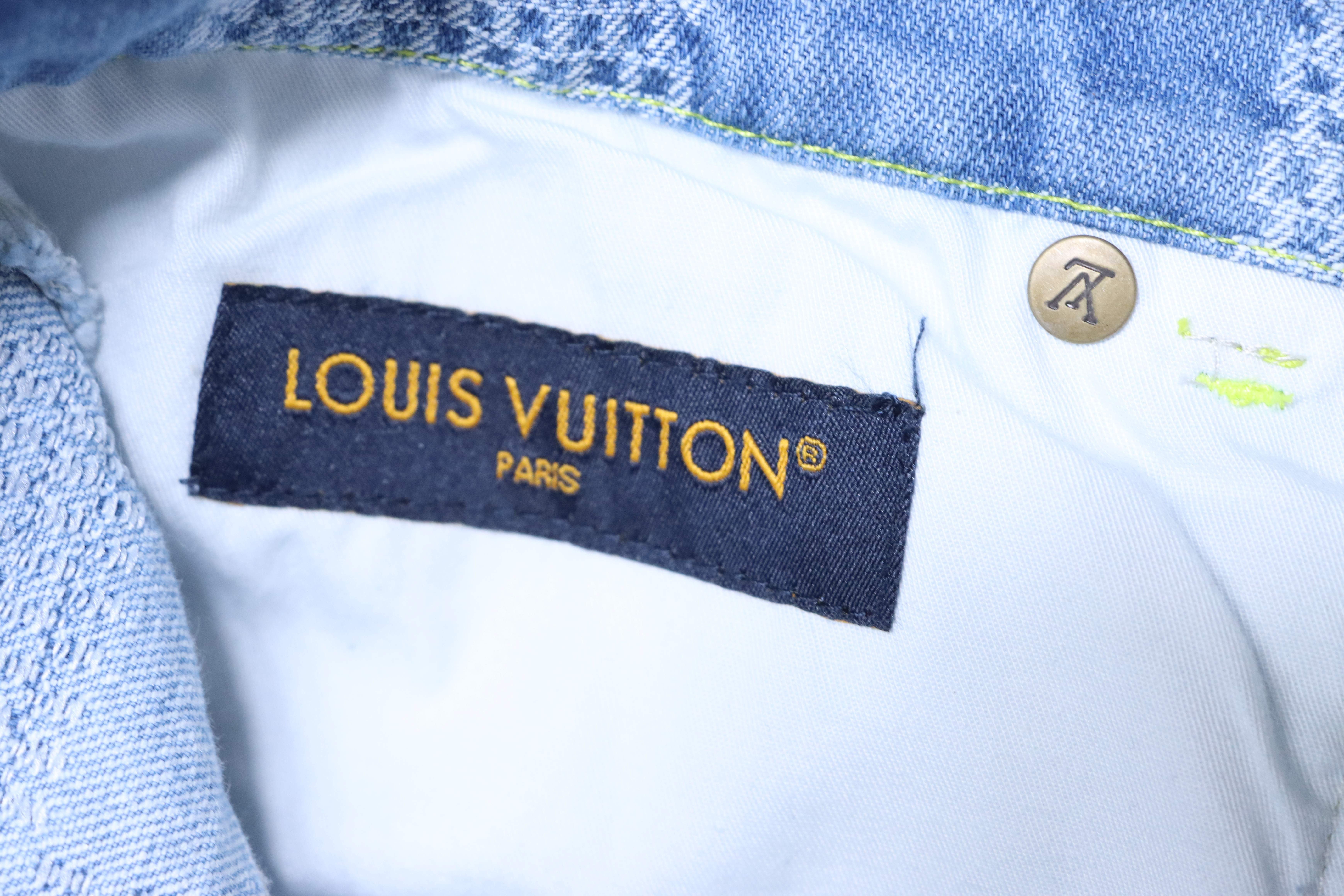 LOUIS VUITTON 25SS Checkerboard Set Denim Shorts Style 1