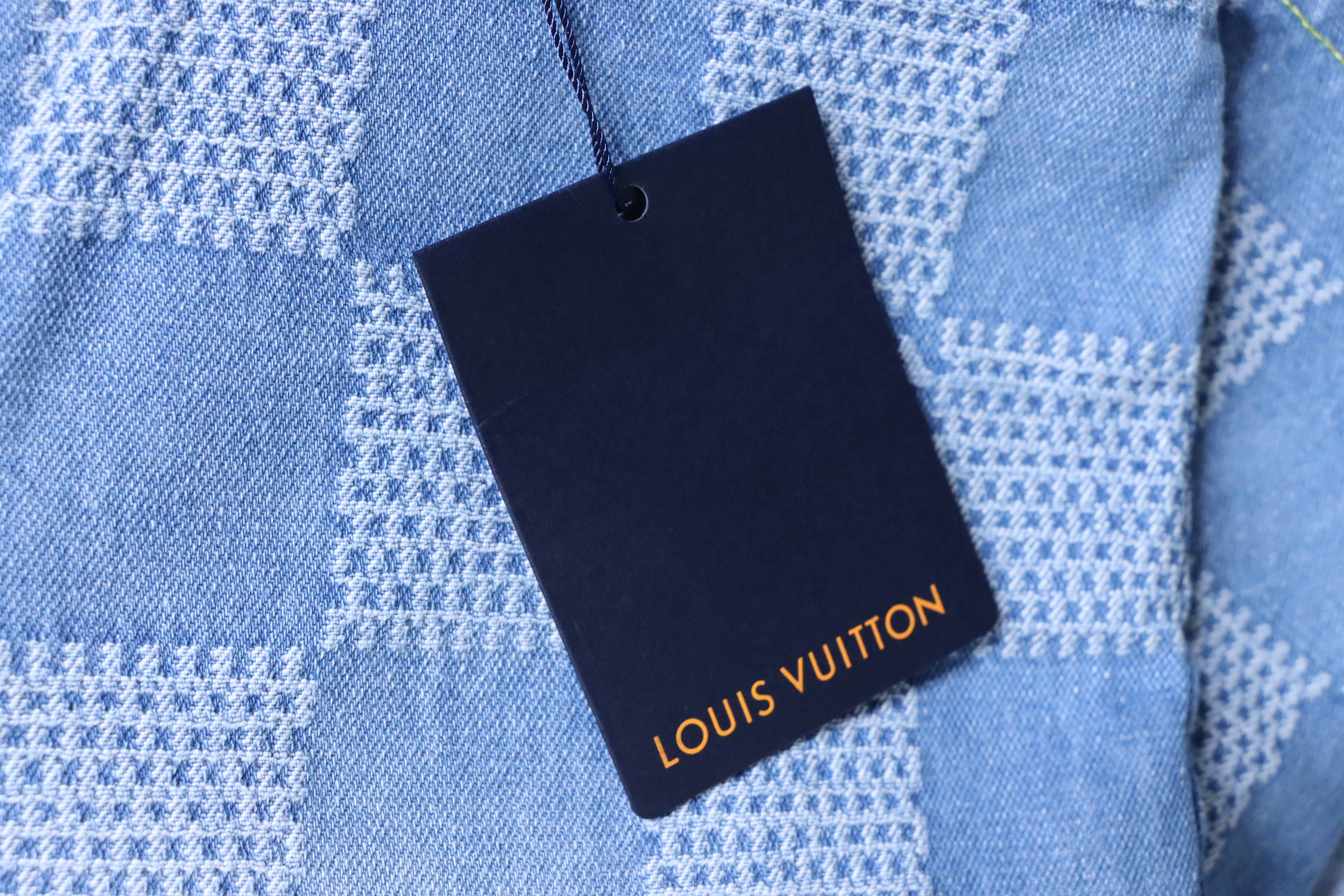 LOUIS VUITTON 25SS Checkerboard Set Denim Shorts Style 1