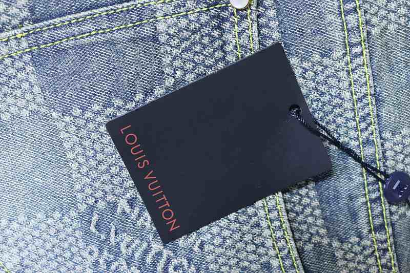 LOUIS VUITTON 25SS Checkerboard Set Denim Shorts Style 2