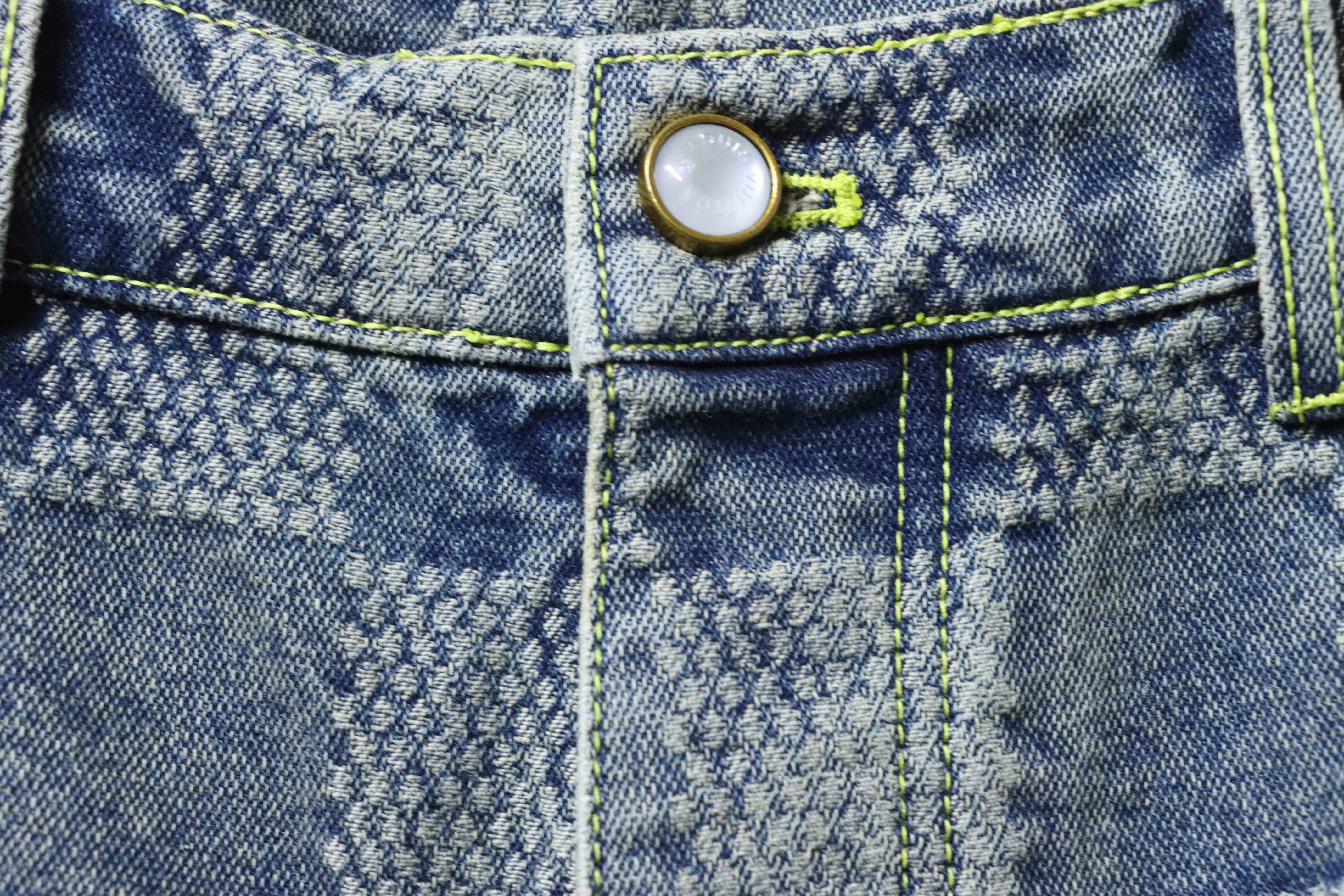 LOUIS VUITTON 25SS Checkerboard Set Denim Shorts Style 2