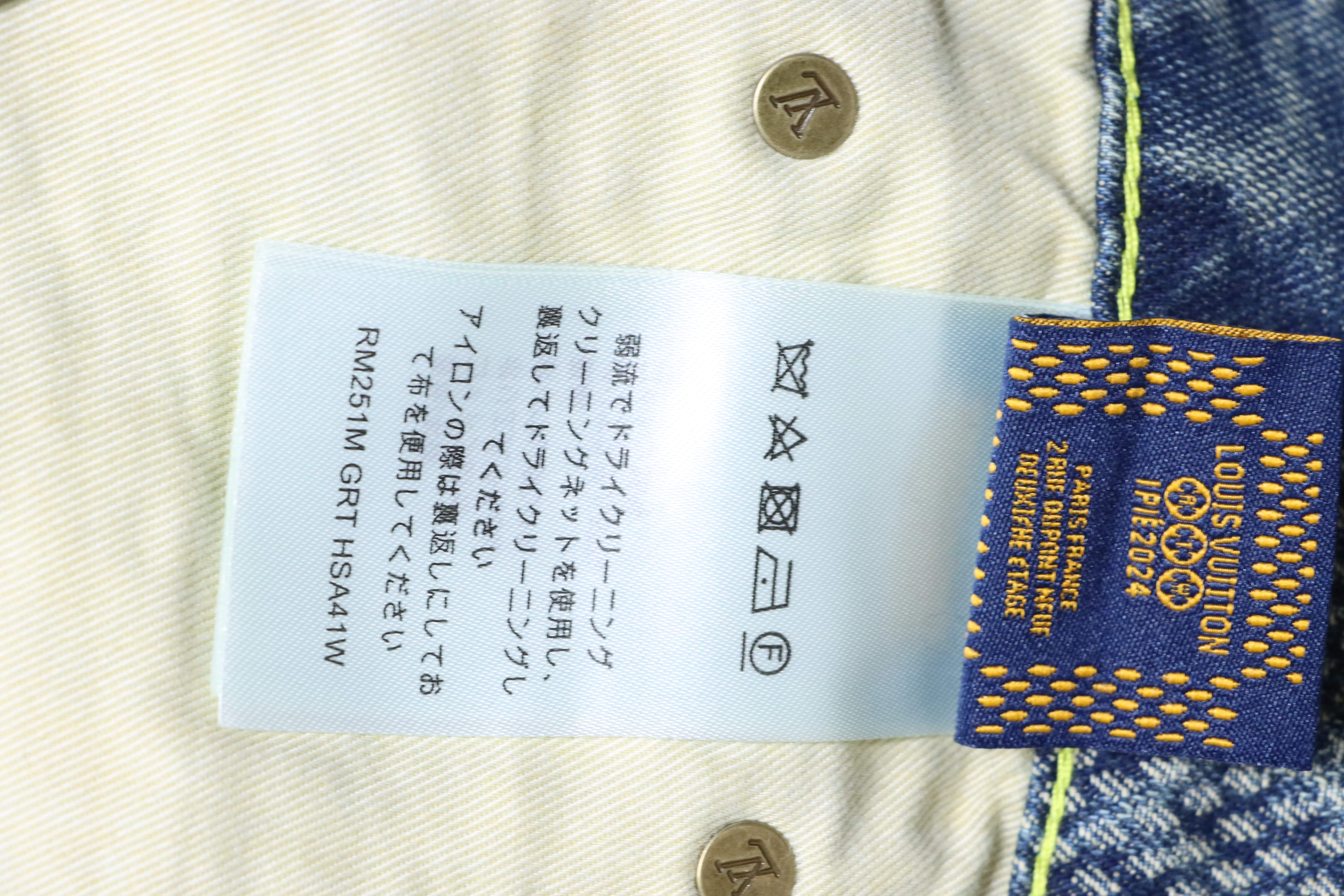 LOUIS VUITTON 25SS Checkerboard Set Denim Shorts Style 2