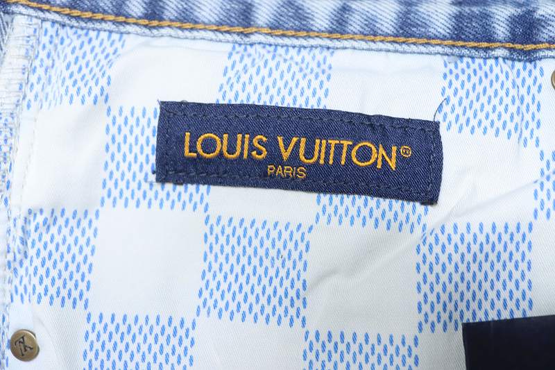 LOUIS VUITTON 25SS Embroidery Denim Logo Shorts