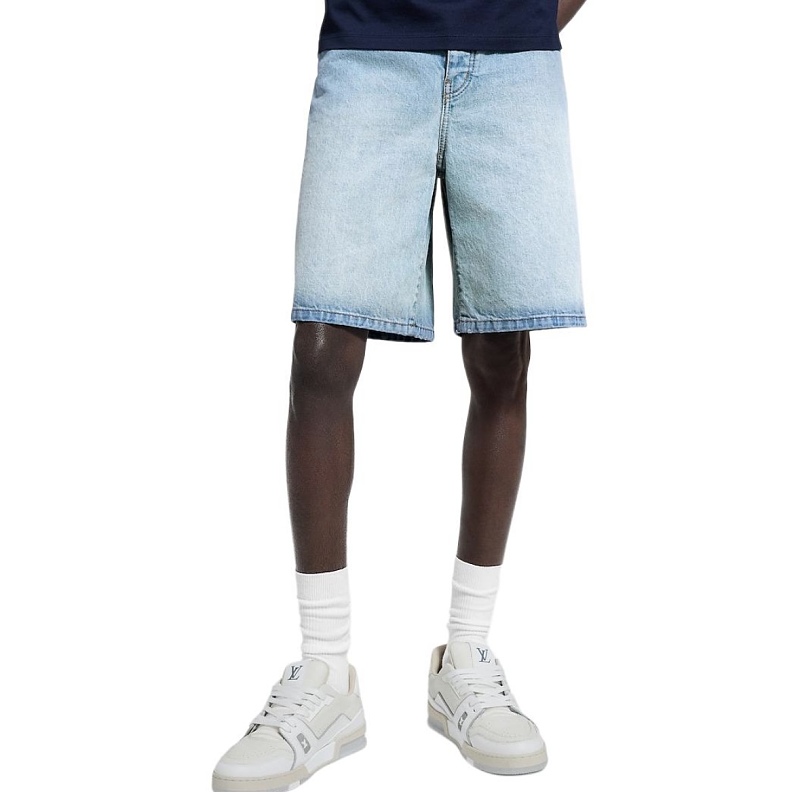 LOUIS VUITTON 25SS Embroidery Denim Logo Shorts