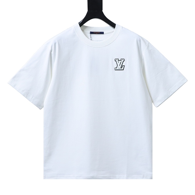 LOUIS VUITTON 25SS Embroidery Logo Black White Short Sleeve T-Shirt