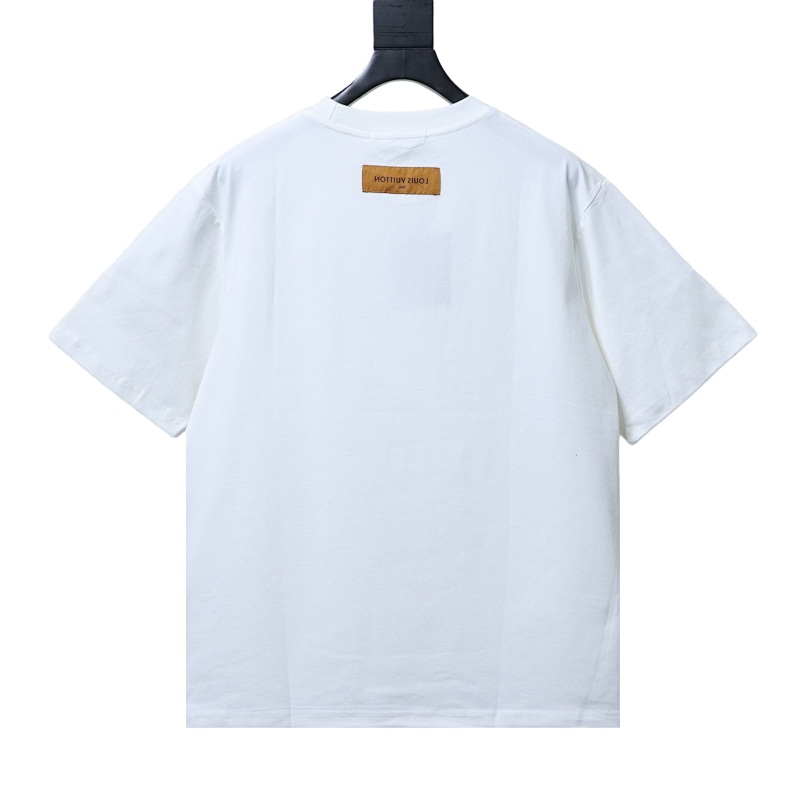 LOUIS VUITTON 25SS Embroidery Logo Black White Short Sleeve T-Shirt