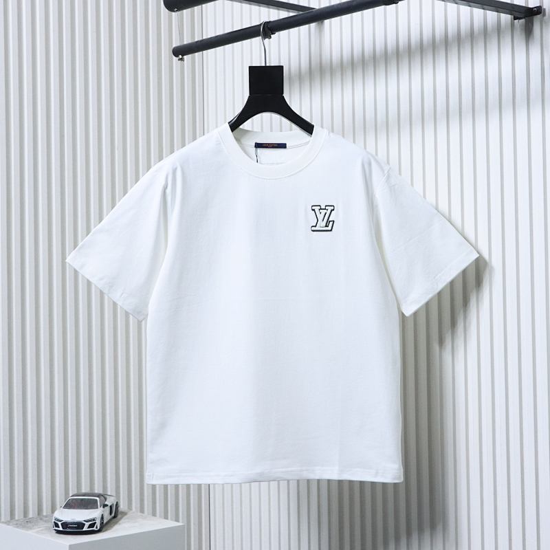 LOUIS VUITTON 25SS Embroidery Logo Black White Short Sleeve T-Shirt