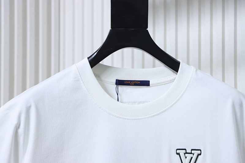 LOUIS VUITTON 25SS Embroidery Logo Black White Short Sleeve T-Shirt