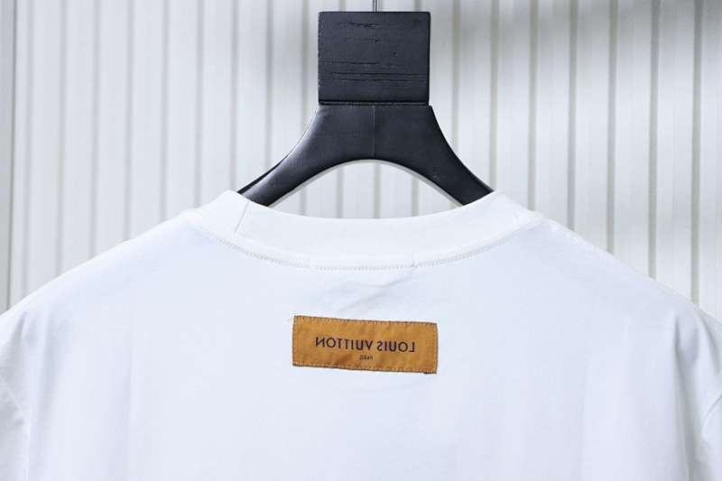 LOUIS VUITTON 25SS Embroidery Logo Black White Short Sleeve T-Shirt