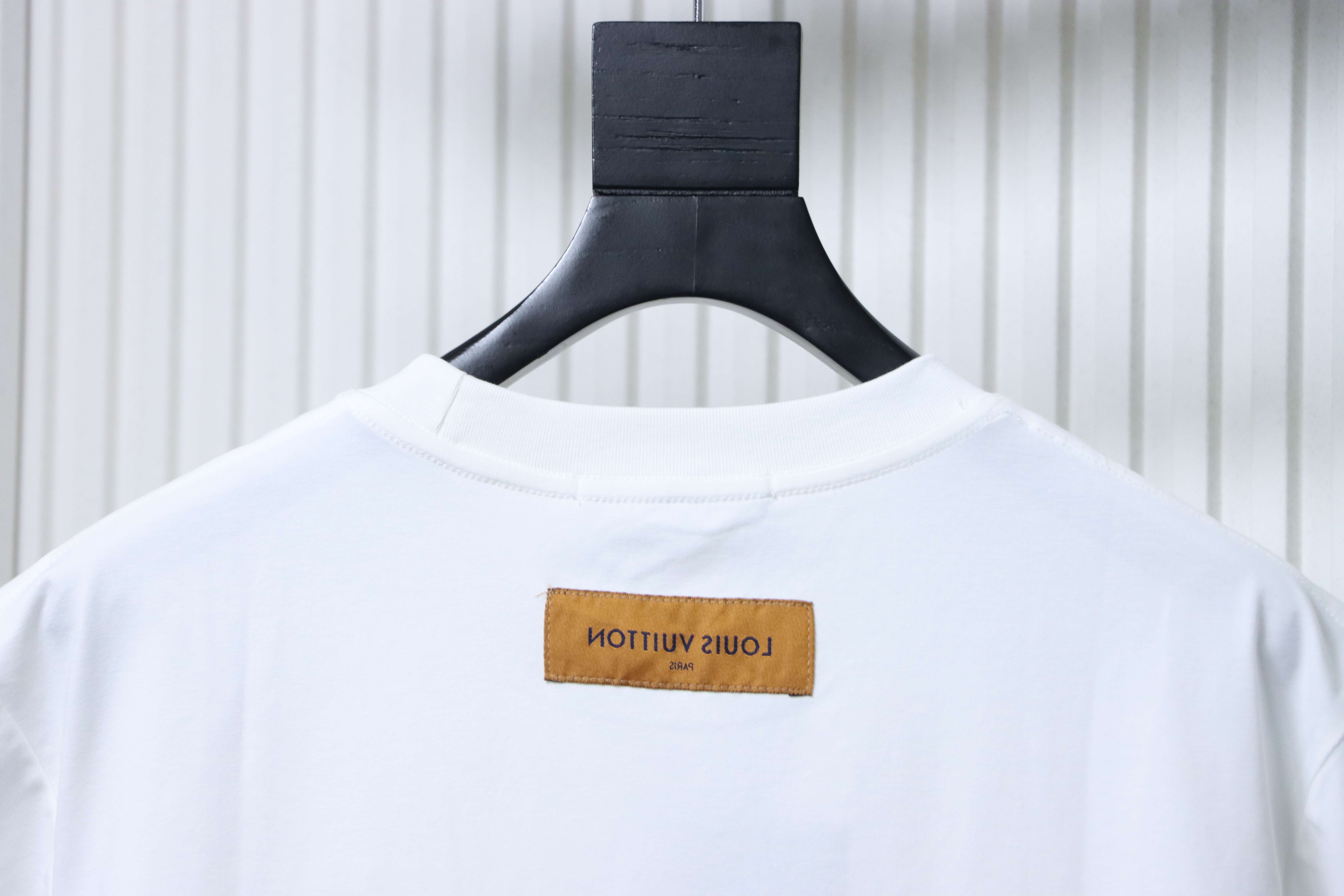 LOUIS VUITTON 25SS Embroidery Logo Black White Short Sleeve T-Shirt