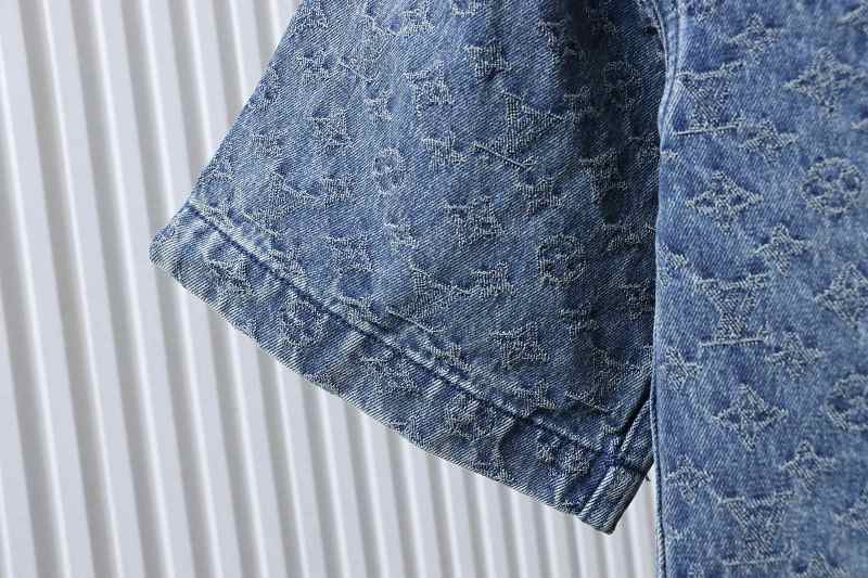 LOUIS VUITTON 25SS Full Monogram Jacquard Set Denim Short Sleeve Shirt Style 1