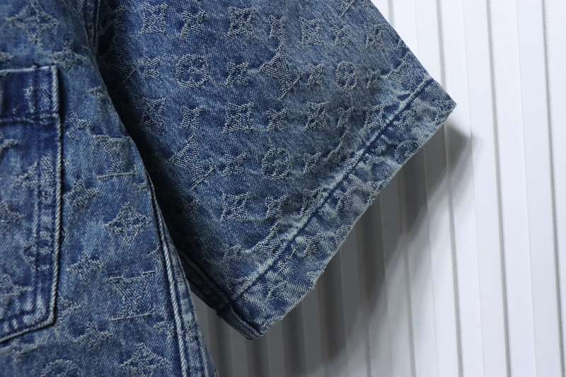 LOUIS VUITTON 25SS Full Monogram Jacquard Set Denim Short Sleeve Shirt Style 1