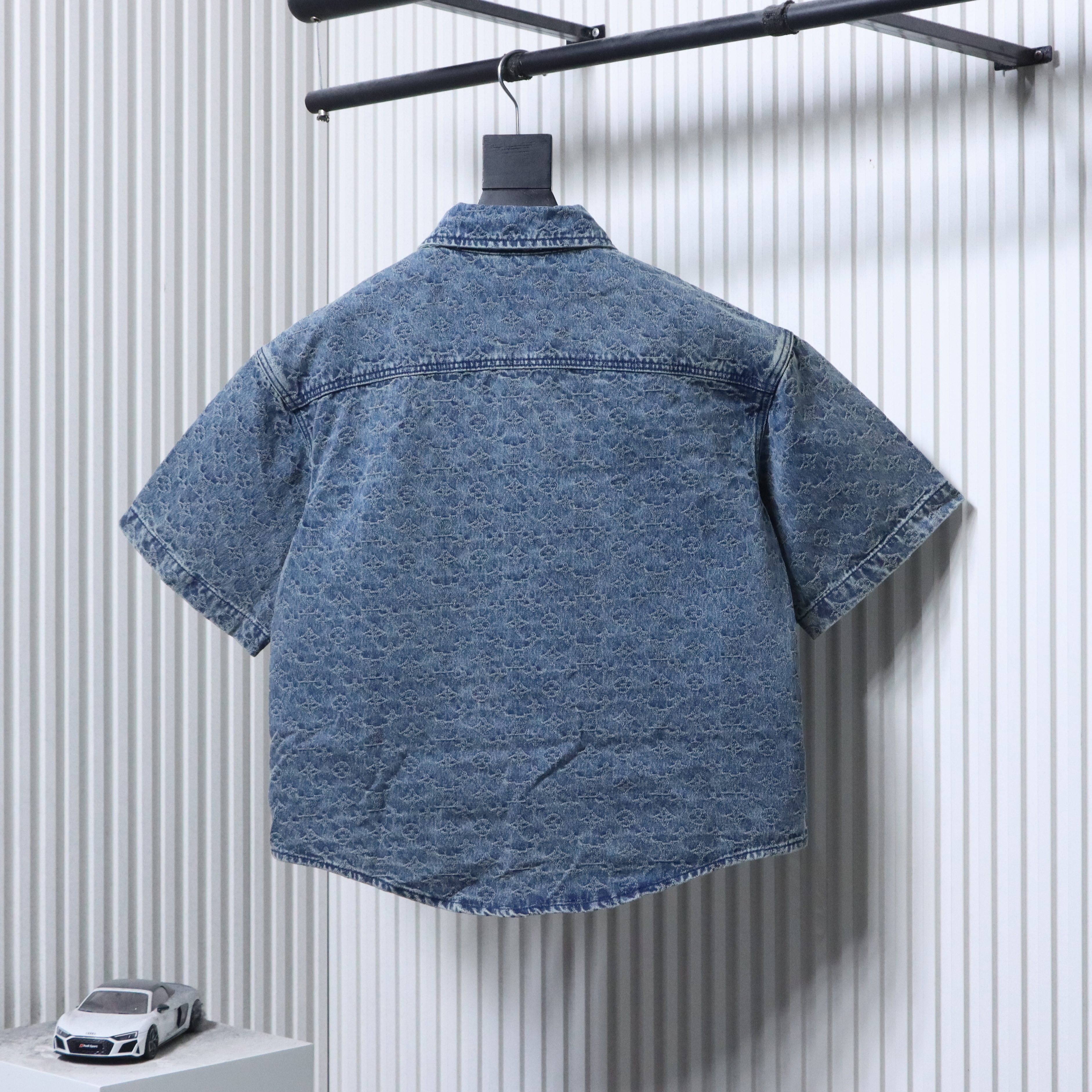 LOUIS VUITTON 25SS Full Monogram Jacquard Set Denim Short Sleeve Shirt Style 1