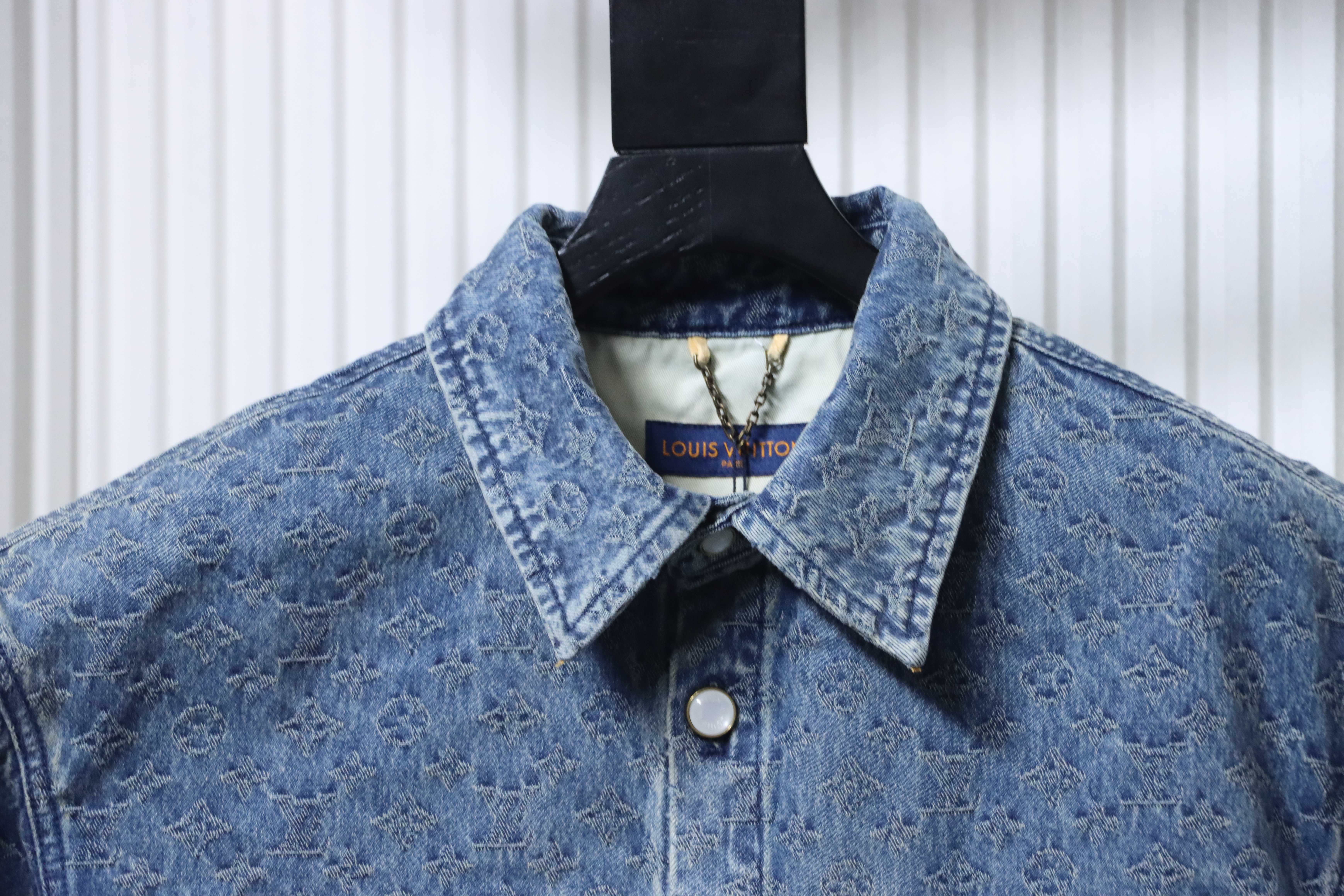 LOUIS VUITTON 25SS Full Monogram Jacquard Set Denim Short Sleeve Shirt Style 1