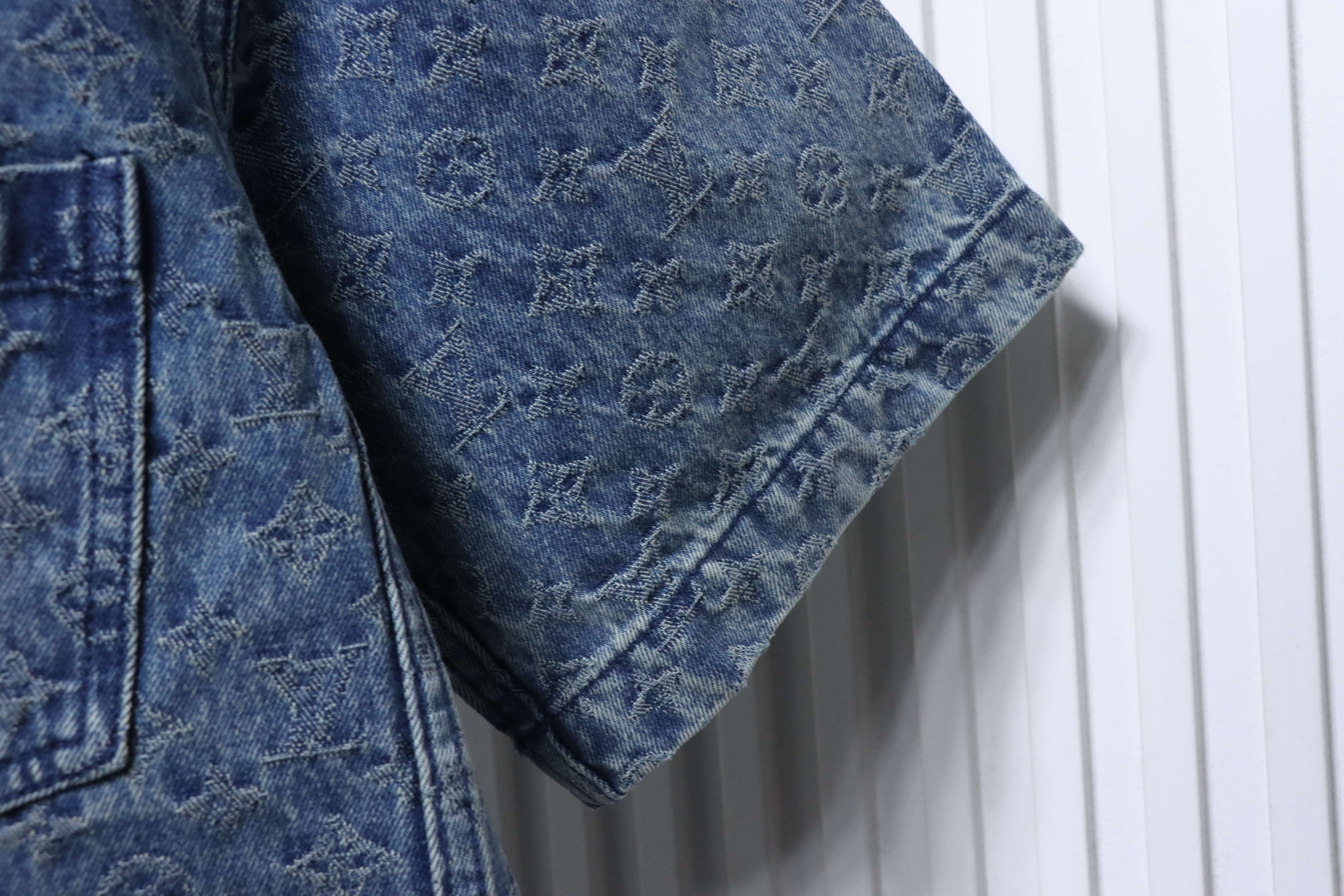 LOUIS VUITTON 25SS Full Monogram Jacquard Set Denim Short Sleeve Shirt Style 1