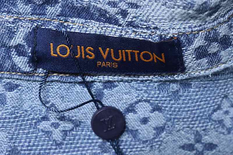 LOUIS VUITTON 25SS Full Monogram Jacquard Set Denim Short Sleeve Shirt Style 2