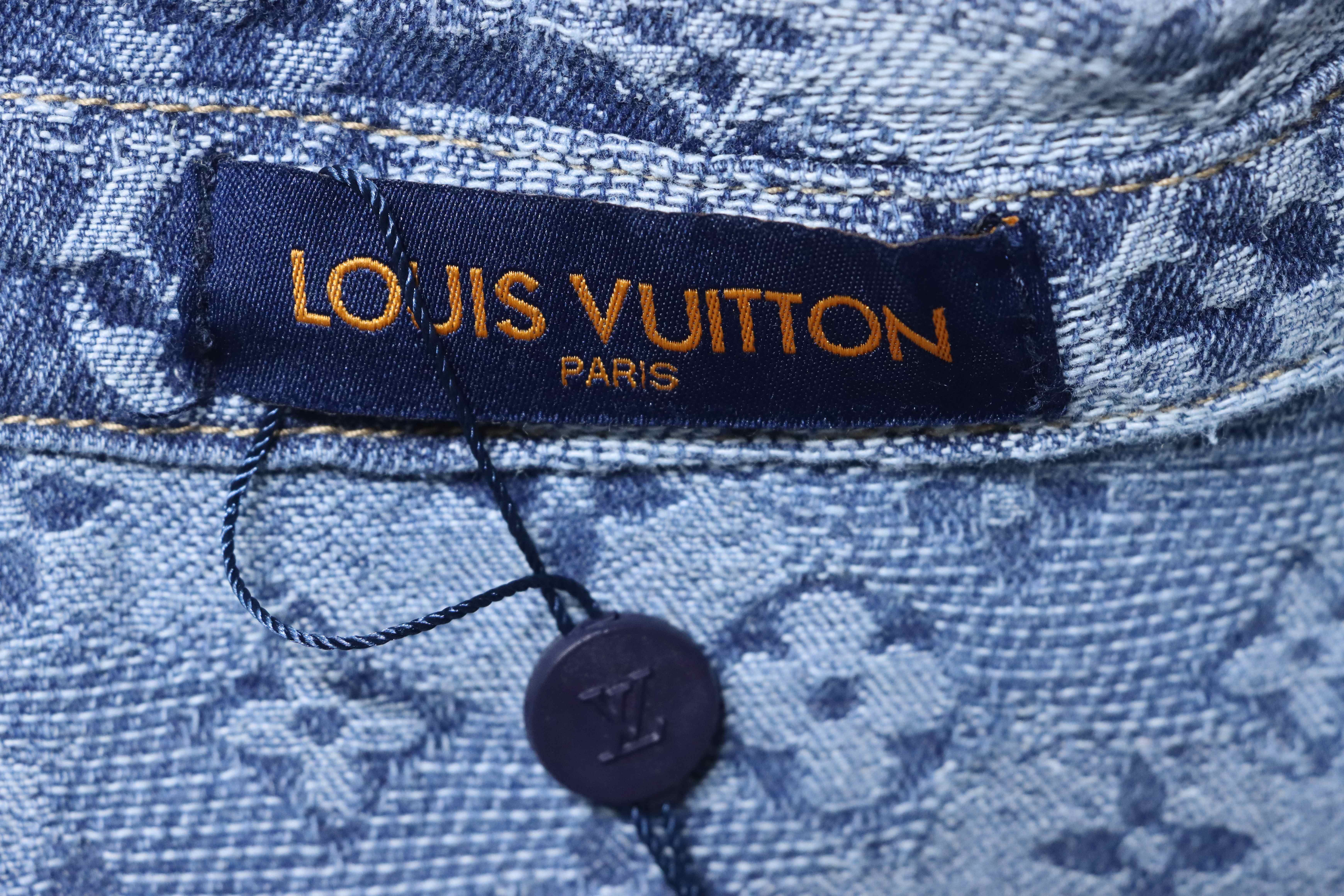 LOUIS VUITTON 25SS Full Monogram Jacquard Set Denim Short Sleeve Shirt Style 2