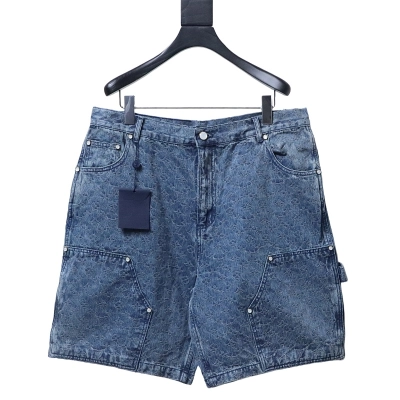 LOUIS VUITTON 25SS Full Monogram Jacquard Set Denim Shorts Style 1 01