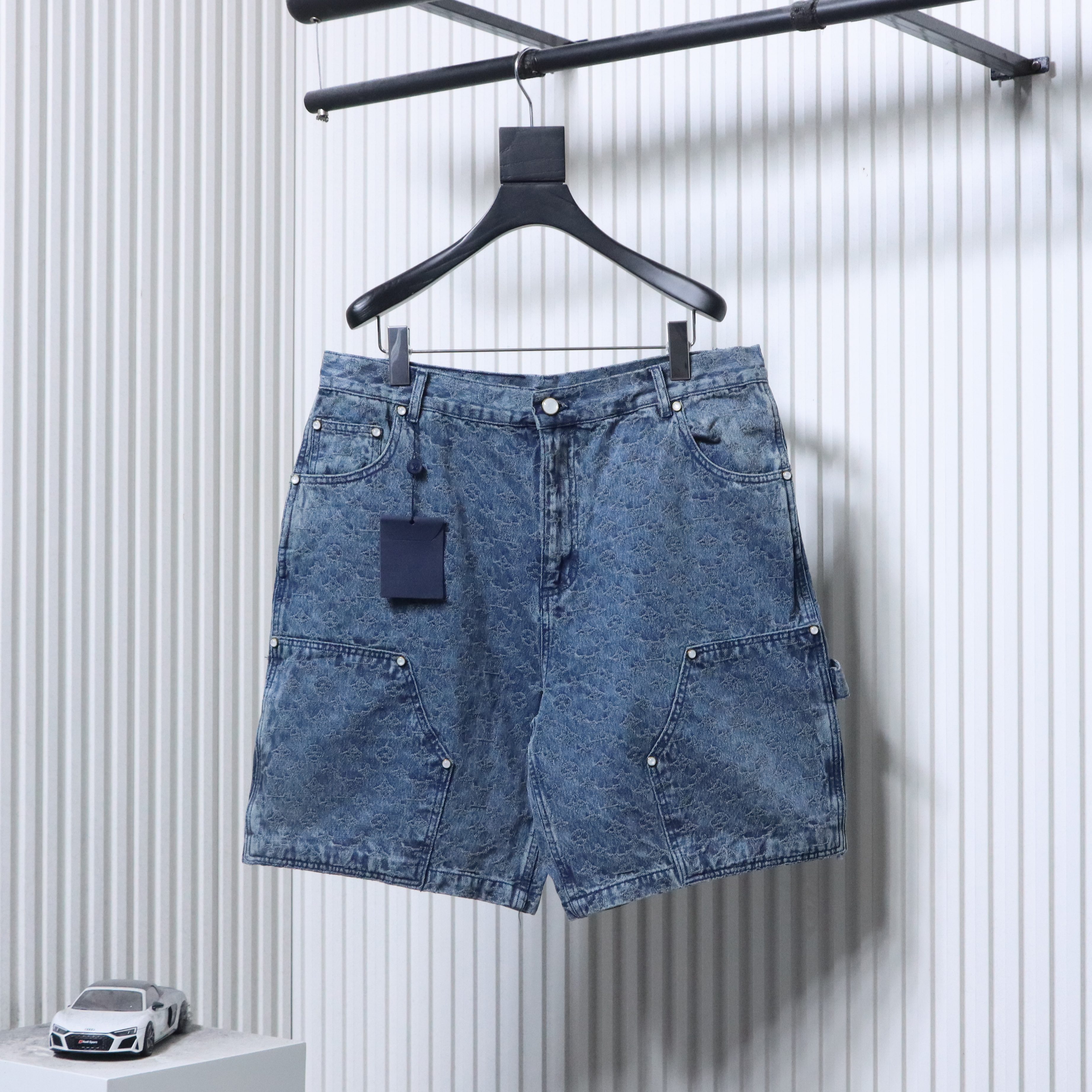 LOUIS VUITTON 25SS Full Monogram Jacquard Set Denim Shorts Style 1