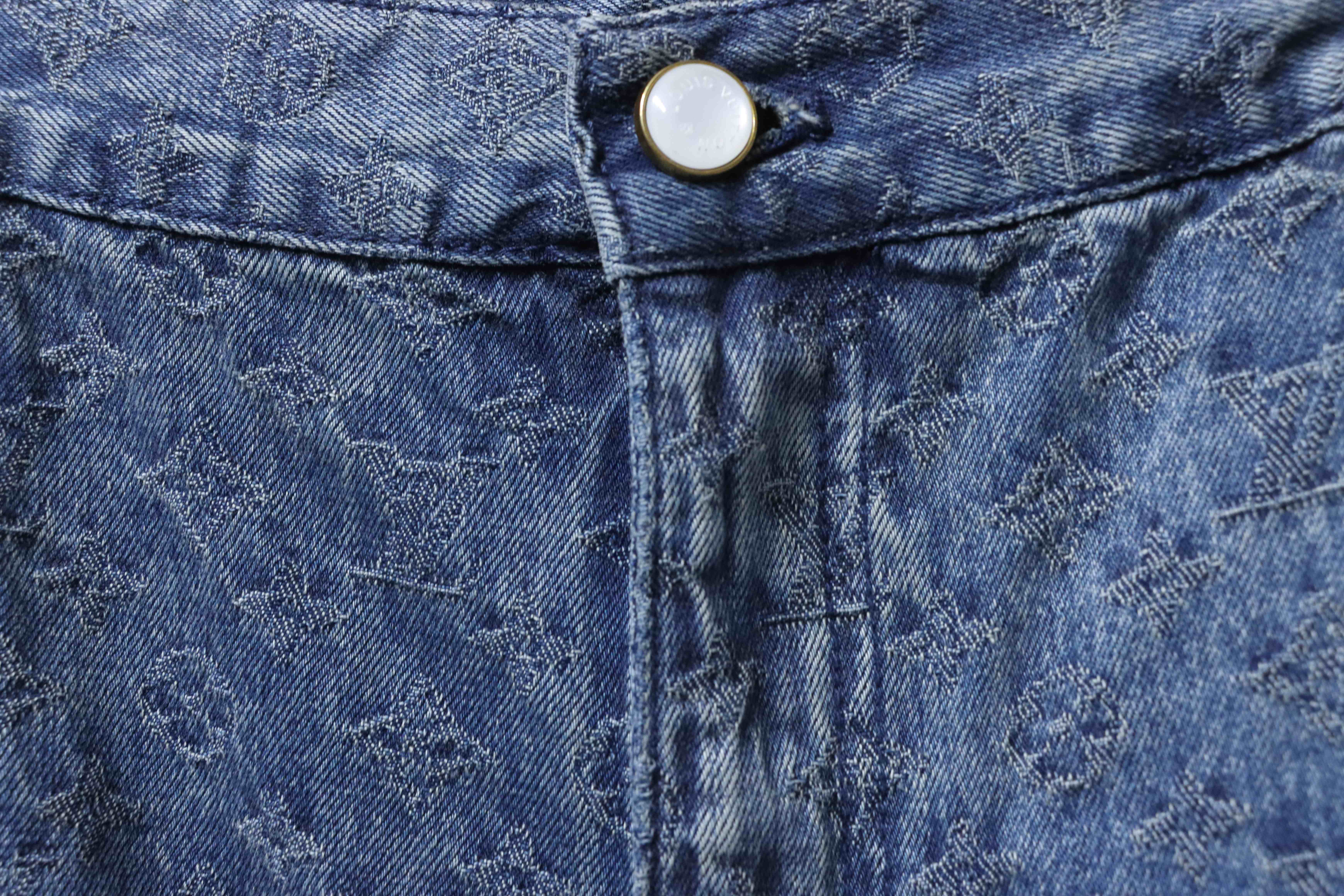LOUIS VUITTON 25SS Full Monogram Jacquard Set Denim Shorts Style 1