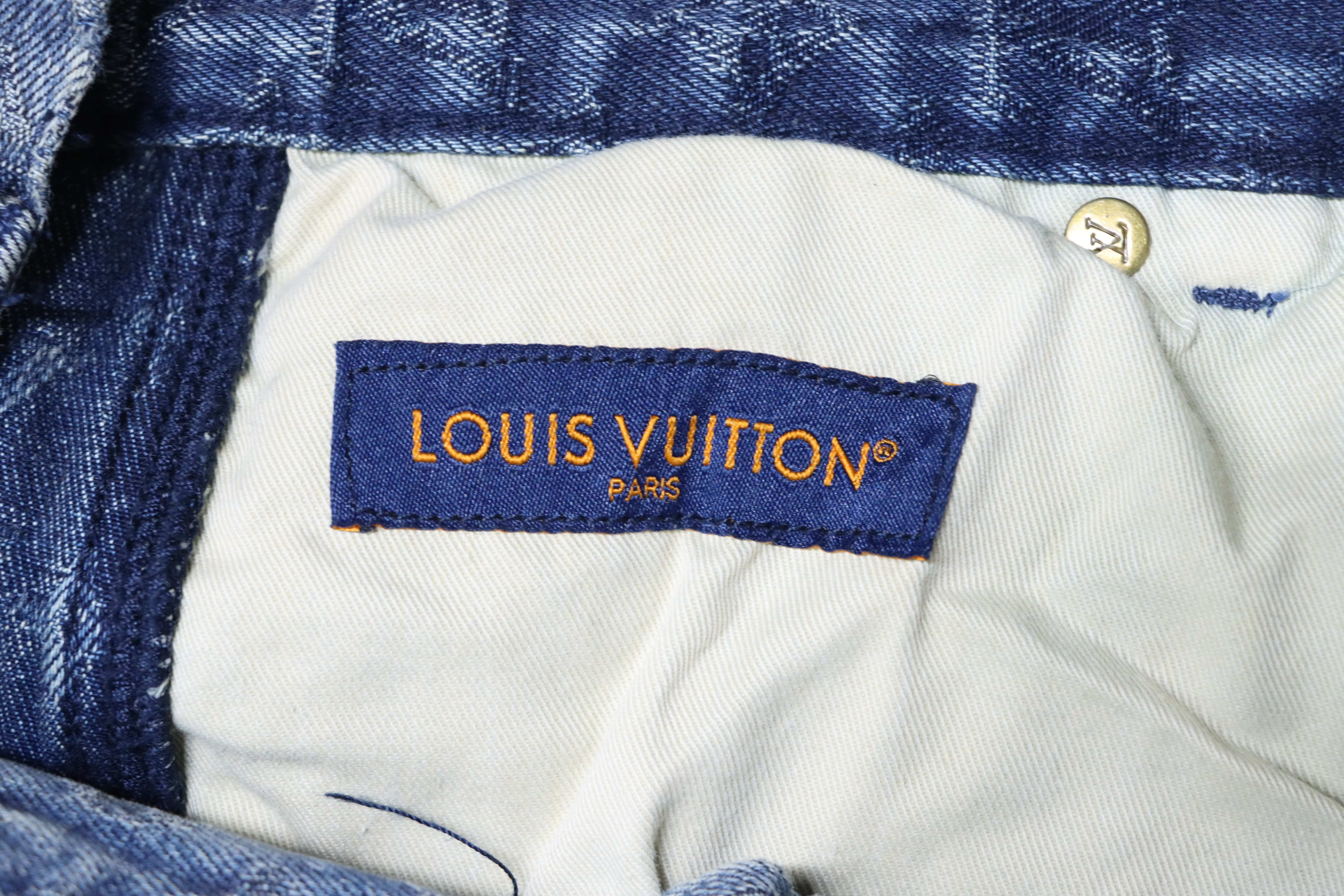 LOUIS VUITTON 25SS Full Monogram Jacquard Set Denim Shorts Style 1