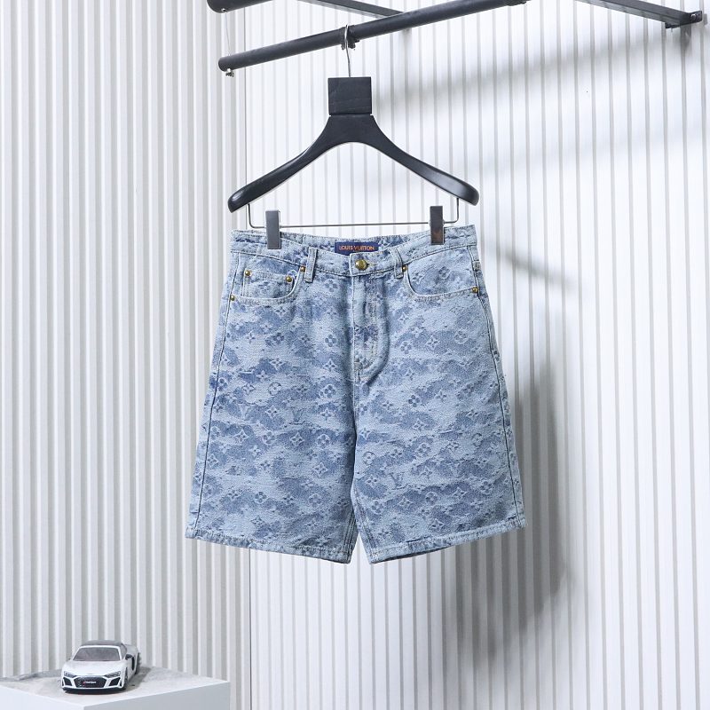 LOUIS VUITTON 25SS Full Monogram Jacquard Set Denim Shorts Style 2