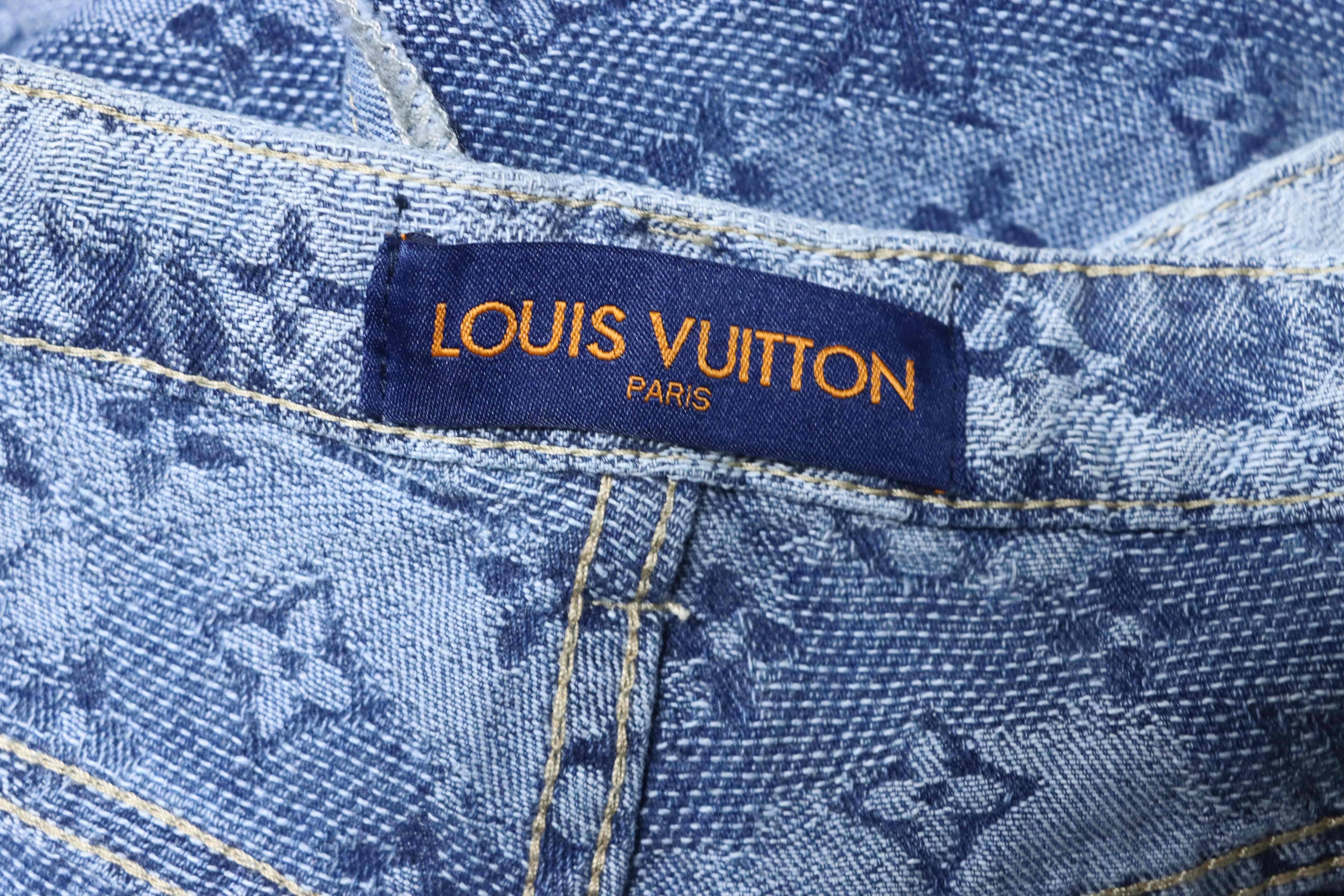 LOUIS VUITTON 25SS Full Monogram Jacquard Set Denim Shorts Style 2