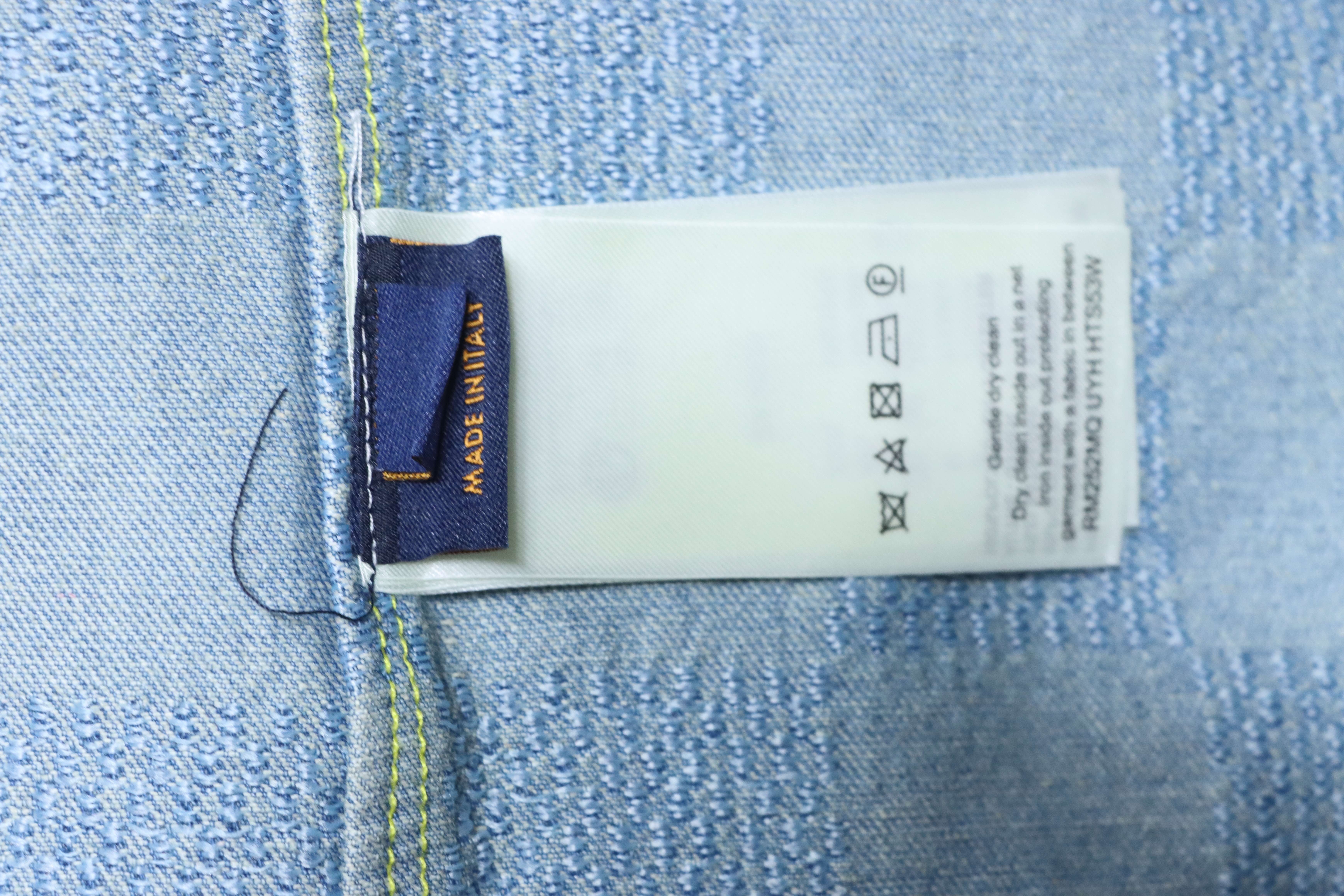 LOUIS VUITTON 25SS Letter Checkerboard Denim Short Sleeve Shirt