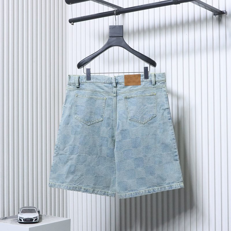 LOUIS VUITTON 25SS Letter Checkerboard Denim Shorts