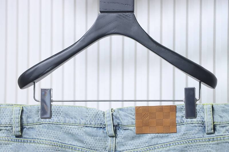 LOUIS VUITTON 25SS Letter Checkerboard Denim Shorts