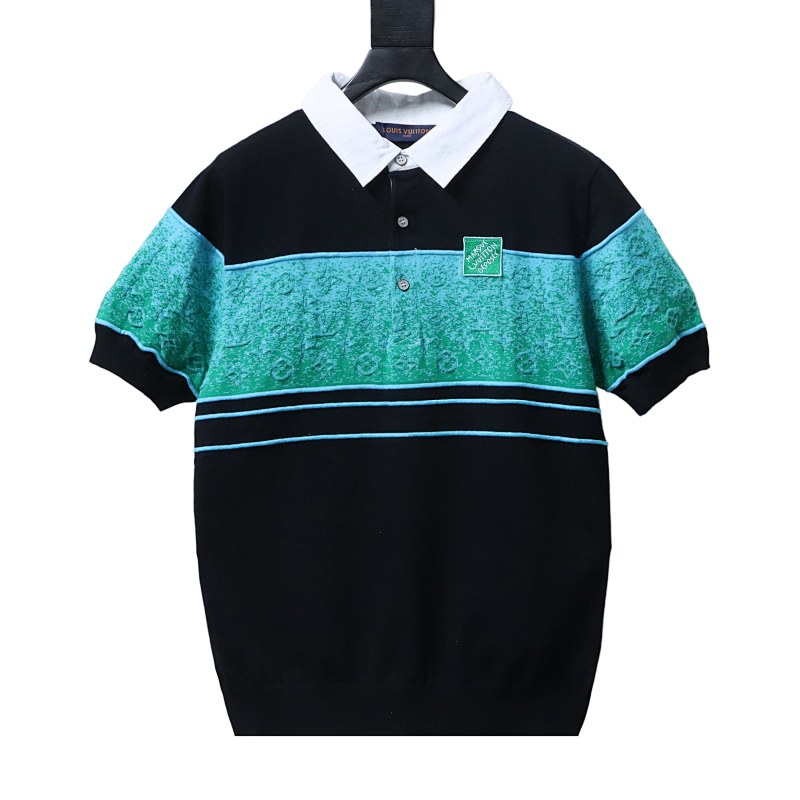 LOUIS VUITTON 25SS Monogram Jacquard Gradient Monogram Gradient Short Sleeve Polo Shirt