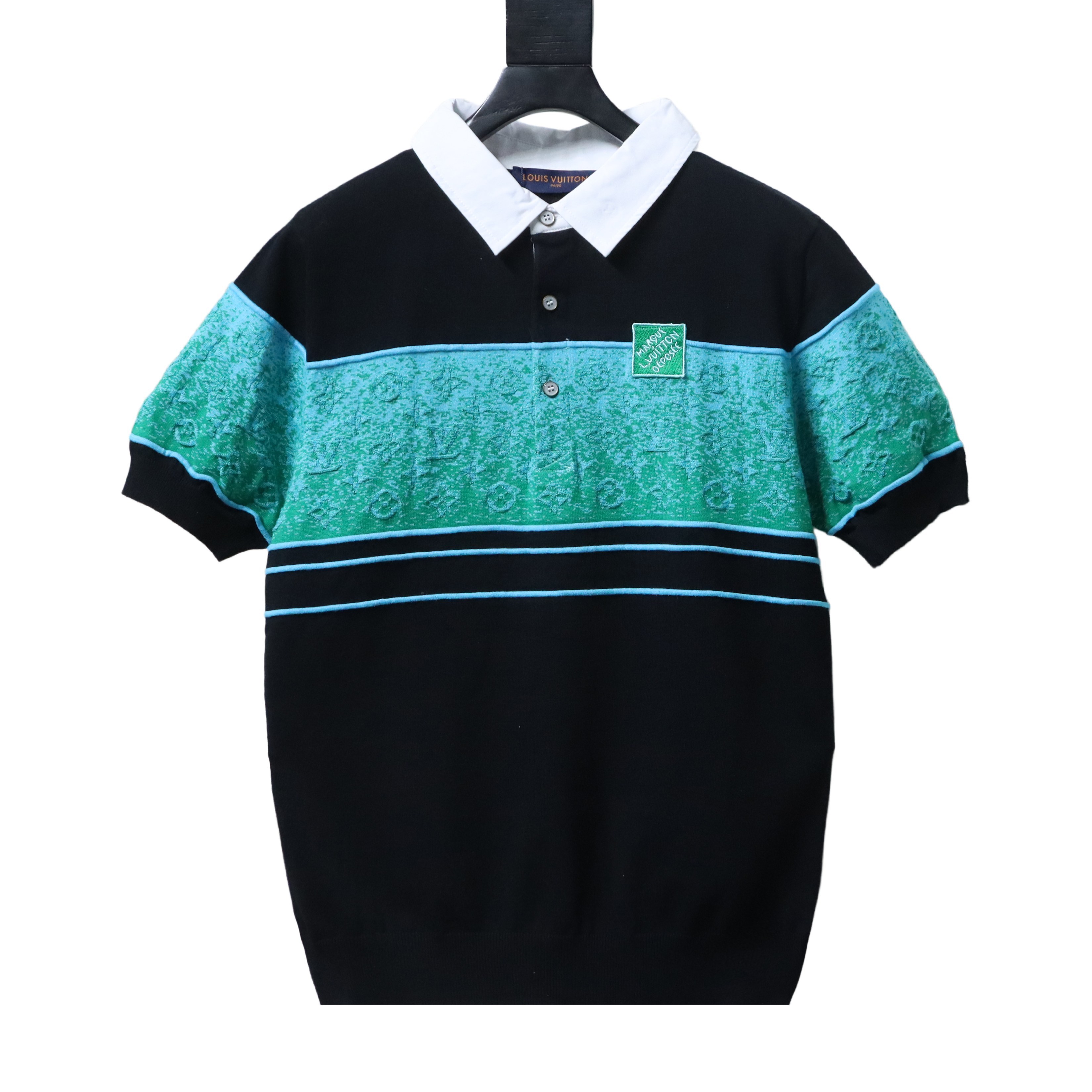 LOUIS VUITTON 25SS Monogram Jacquard Gradient Monogram Gradient Short Sleeve Polo Shirt