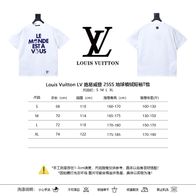 LOUIS VUITTON 25SS Print White Beige Short Sleeve T-Shirt 02
