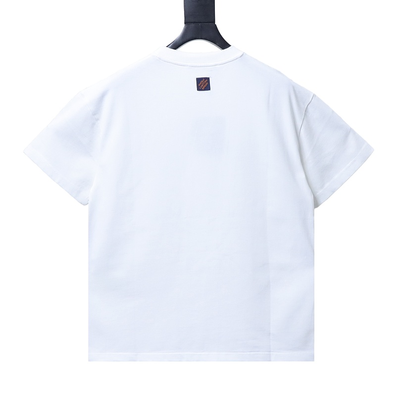 LOUIS VUITTON 25SS Print White Beige Short Sleeve T-Shirt