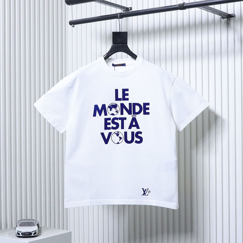 LOUIS VUITTON 25SS Print White Beige Short Sleeve T-Shirt