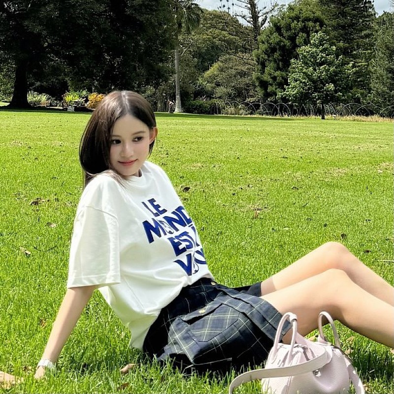 LOUIS VUITTON 25SS Print White Beige Short Sleeve T-Shirt