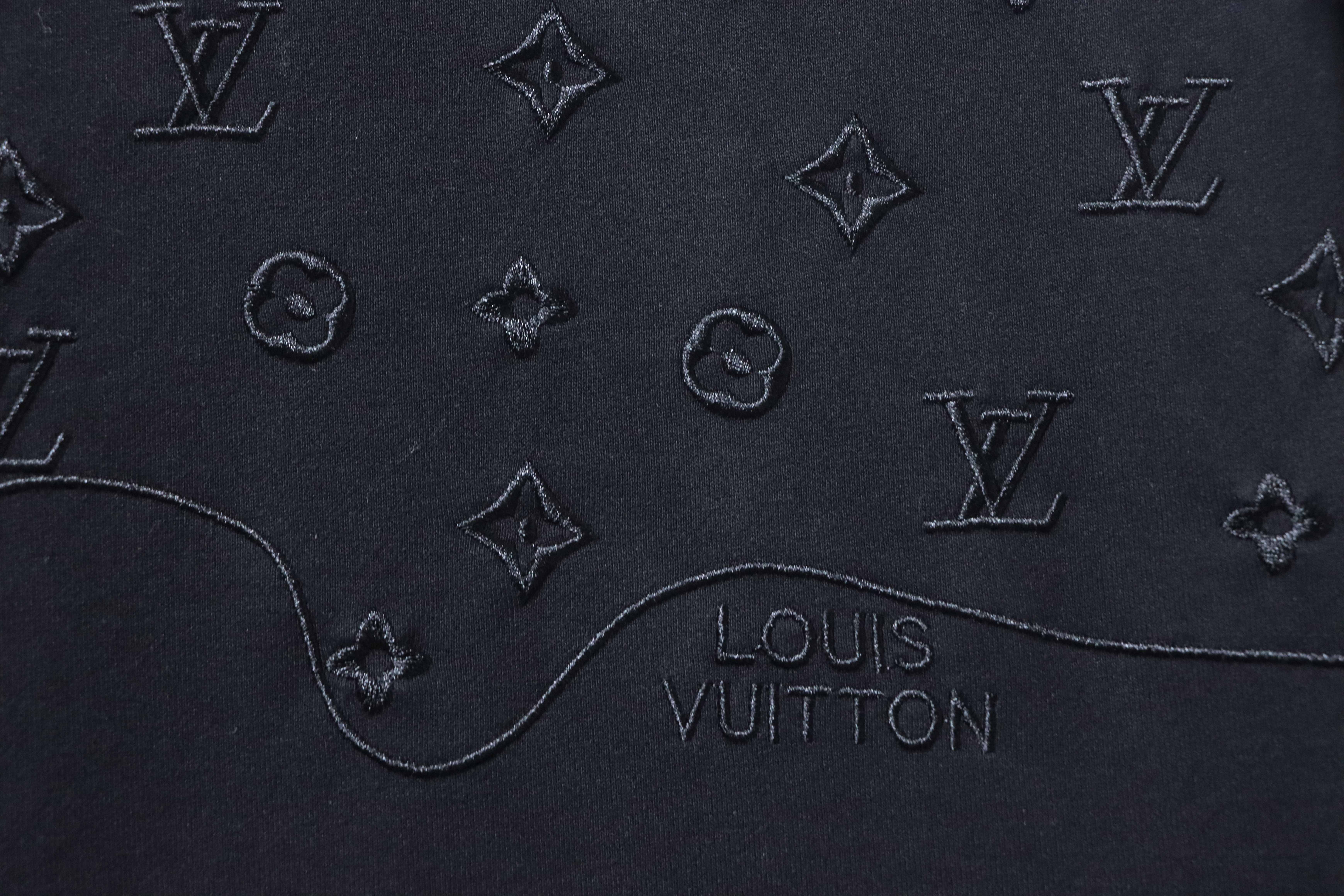 LOUIS VUITTON 26FW Tonal Pattern Monogram Hem Embroidery Gradient Short Sleeve T-Shirt