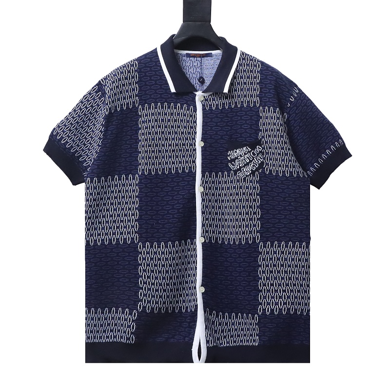 LOUIS VUITTON 26SS Checkerboard Blue Short Sleeve T-Shirt