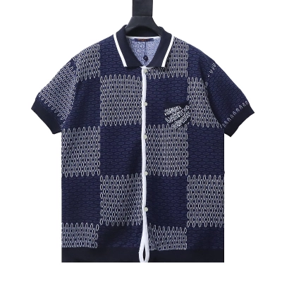 LOUIS VUITTON 26SS Checkerboard Blue Short Sleeve T-Shirt 01