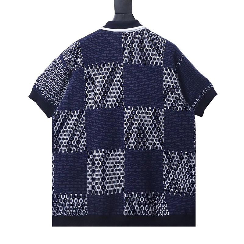 LOUIS VUITTON 26SS Checkerboard Blue Short Sleeve T-Shirt