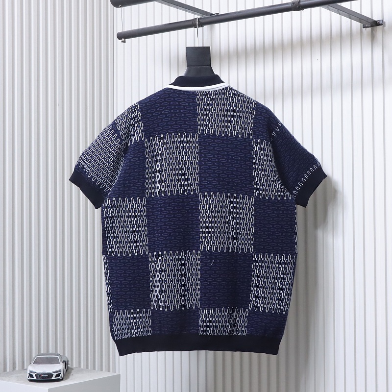 LOUIS VUITTON 26SS Checkerboard Blue Short Sleeve T-Shirt