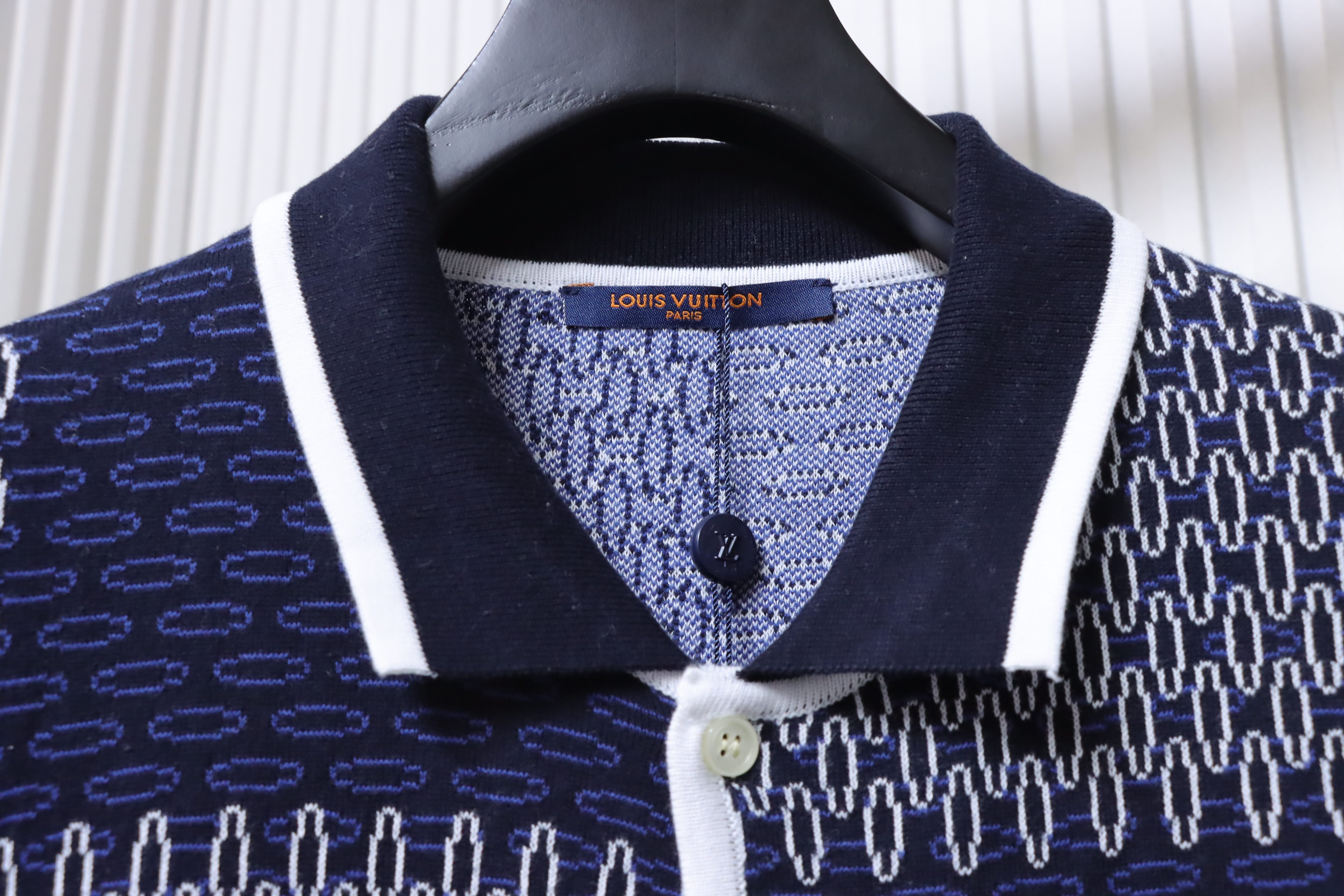 LOUIS VUITTON 26SS Checkerboard Blue Short Sleeve T-Shirt