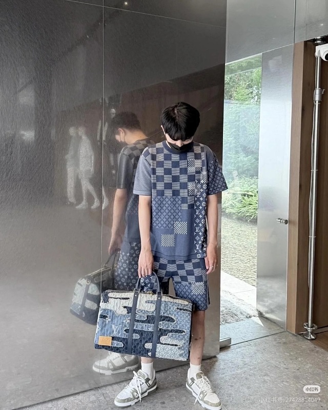 LOUIS VUITTON 26SS Checkerboard Blue Shorts
