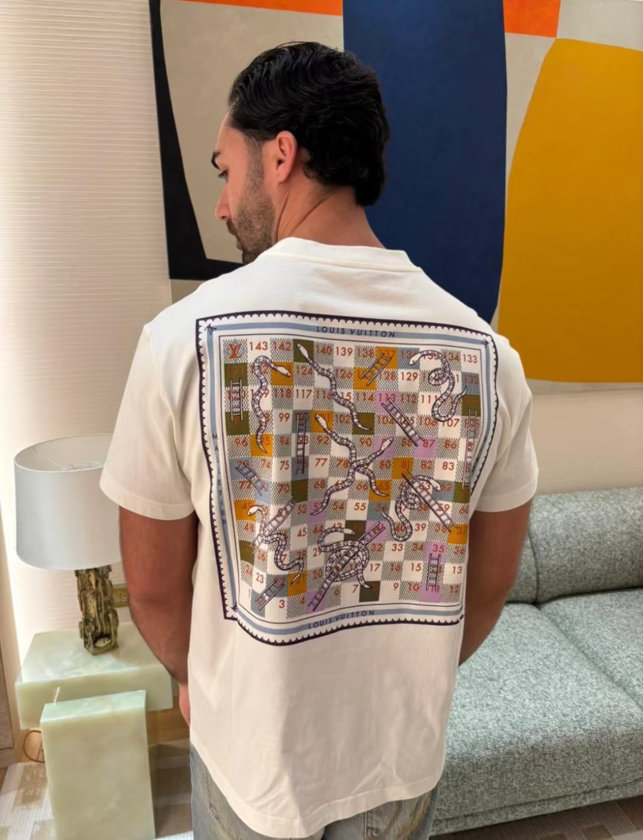 LOUIS VUITTON 26SS Checkerboard Print Short Sleeve T-Shirt