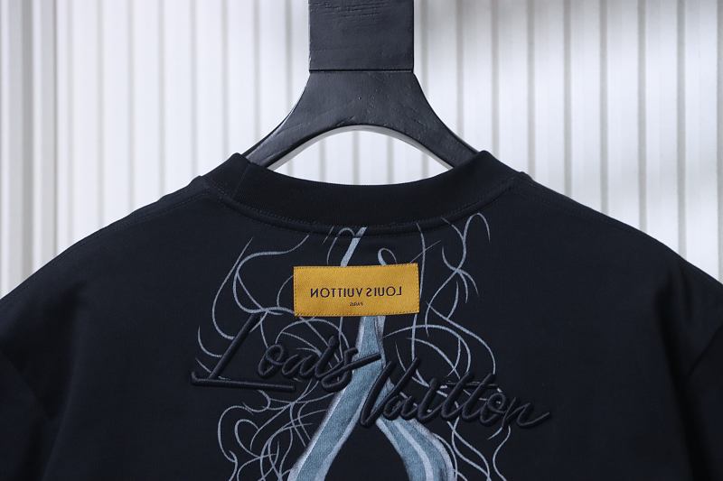 LOUIS VUITTON 26SS Clover Star Flower Print Back Black Short Sleeve T-Shirt